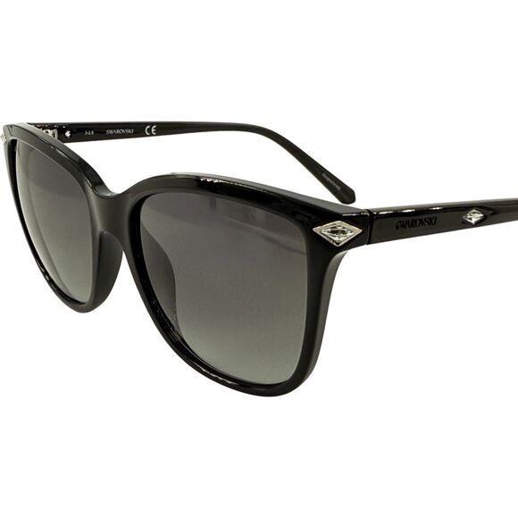 Swarovski SK0192 Womens Plastic Sunglass 01B Black 55-17 Gray Grad w AR Backcoat - Picture 2 of 5
